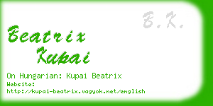 beatrix kupai business card